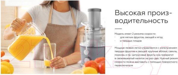 Изображение товара Соковыжималка электрическая BQ J1008 (серый/черный)