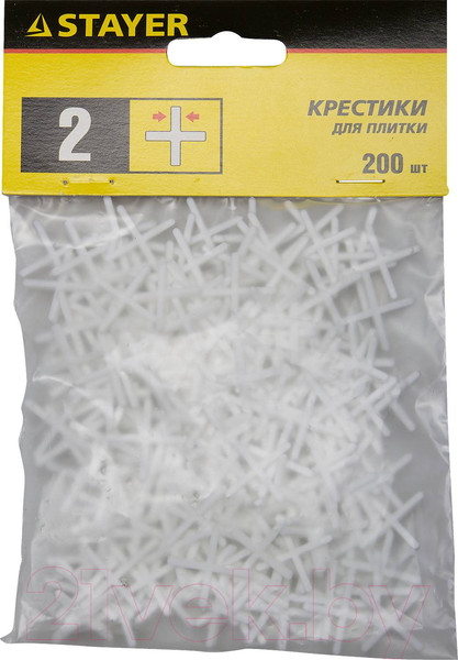 Изображение товара Крестики для укладки плитки Stayer 2мм / 3380-2 (200шт)