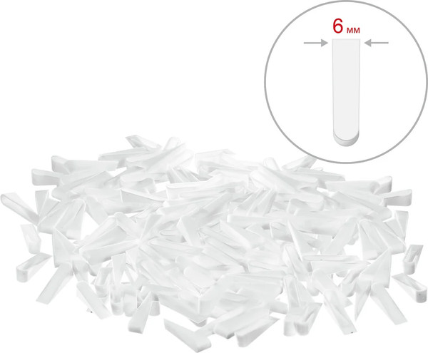 Изображение товара Клинья для укладки плитки Stayer 6мм / 3382-1 (100шт)