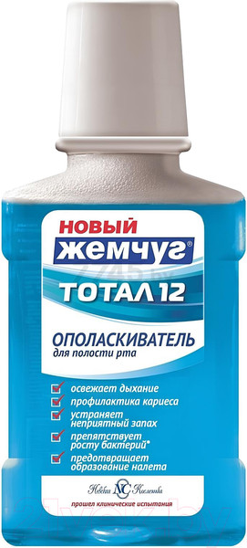 Изображение товара Ополаскиватель для полости рта Новый жемчуг Тотал 12 (500мл)