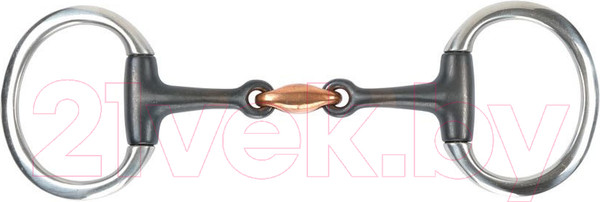 Изображение товара Трензель для лошади Shires Восьмерка с D-образн. кольцами и сладким железом / 5307/BLKSW/5