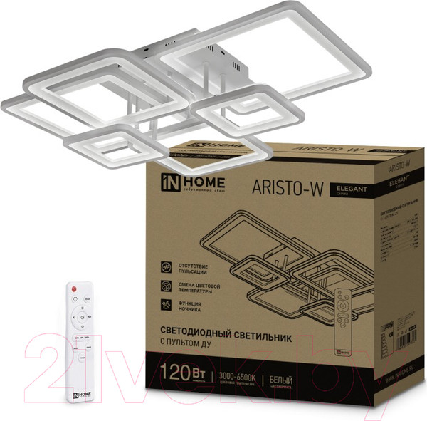 Изображение товара Потолочный светильник INhome Elegant Aristo-W / 4690612047317 (белый, с пультом ДУ)