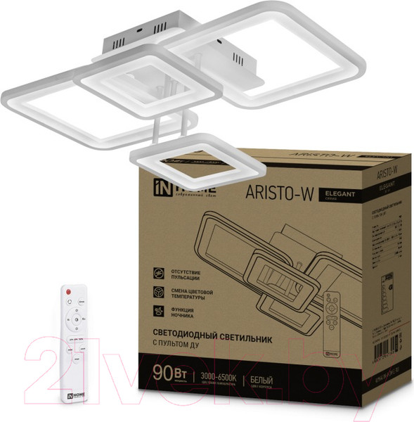Изображение товара Потолочный светильник INhome Elegant Aristo-W / 4690612047300 (белый, с пультом ДУ)