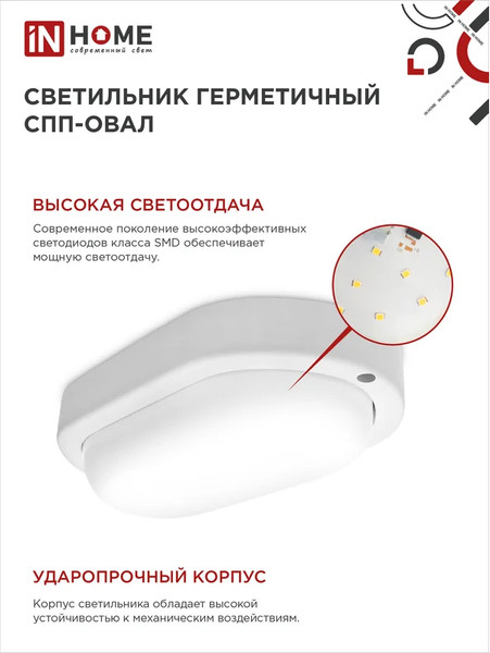 Изображение товара Светильник ЖКХ INhome СПП 1565-Овал / 4690612044958