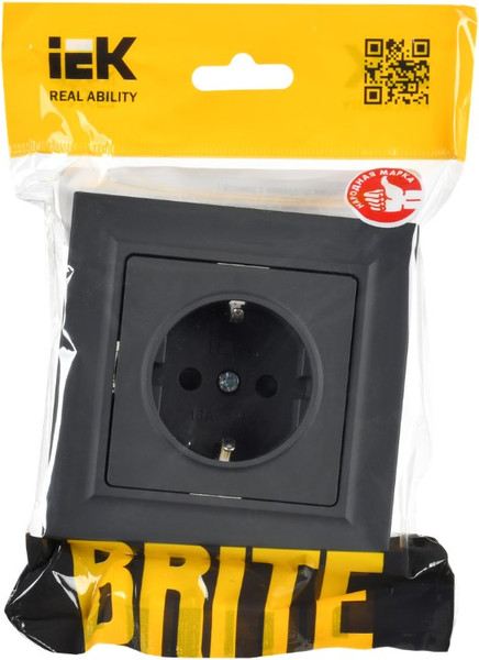 Изображение товара Розетка IEK Brite BR-R14-16-K53-F (графит)