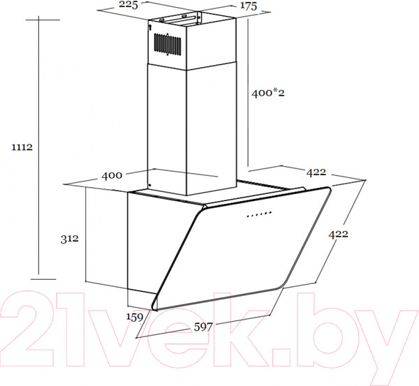 Изображение товара Вытяжка наклонная Schtoff Macau 60 (черный)