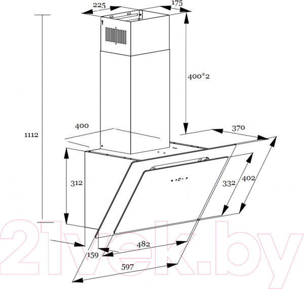 Изображение товара Вытяжка наклонная Schtoff Spirit RR 60 (белый)