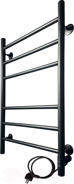 Изображение товара Полотенцесушитель электрический Ростела Свирель V 50x80/6 (с диммером, правый Ral 9005)