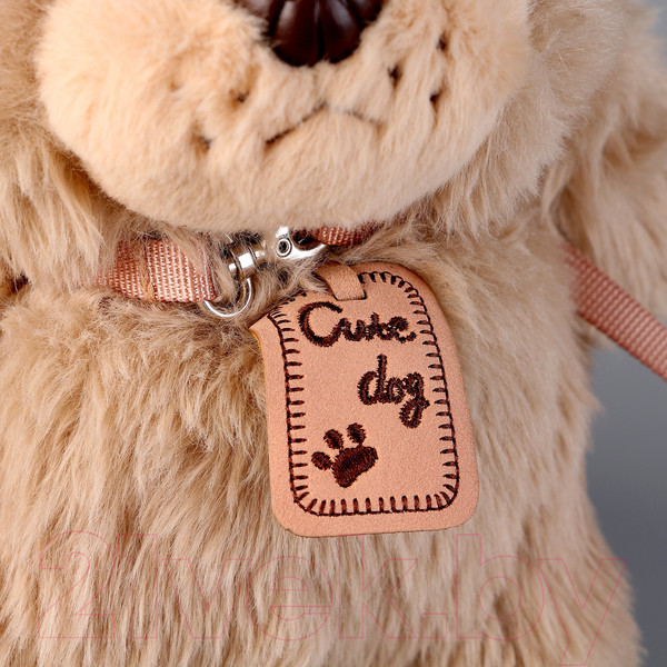 Изображение товара Мягкая игрушка Sima-Land Щеночек с поводком / 9878866 (серый)