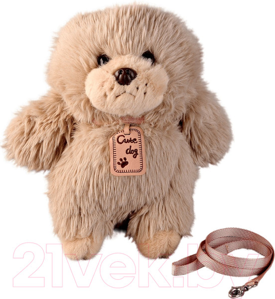 Изображение товара Мягкая игрушка Sima-Land Щеночек с поводком / 9878866 (серый)