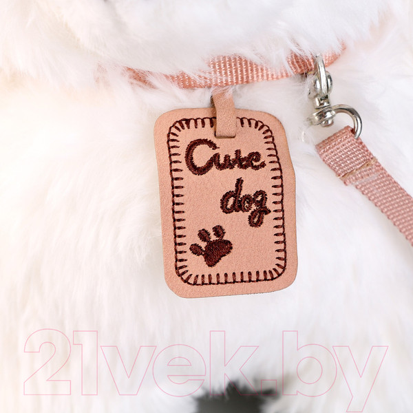 Изображение товара Мягкая игрушка Sima-Land Щеночек с поводком / 9878867 (белый)