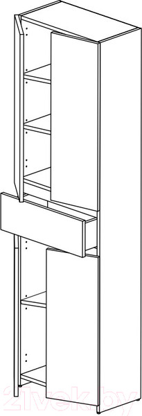 Изображение товара Шкаф для ванной СанитаМебель Ларч 51.550