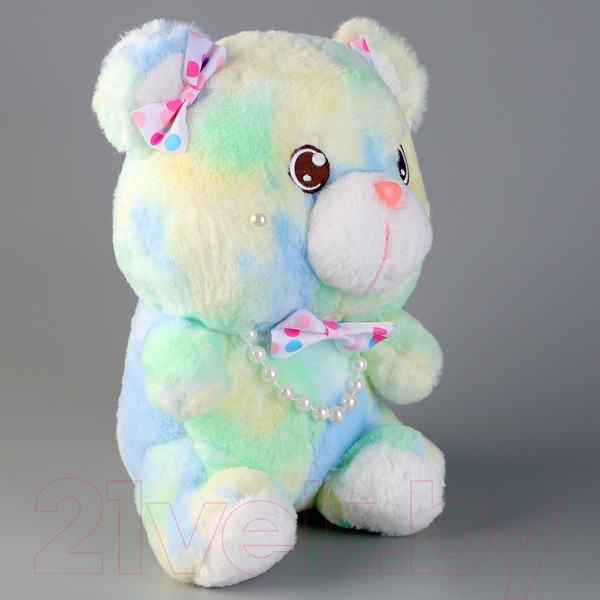 Изображение товара Мягкая игрушка Sima-Land Медвежонок с бусинками / 9878871 (зеленый)