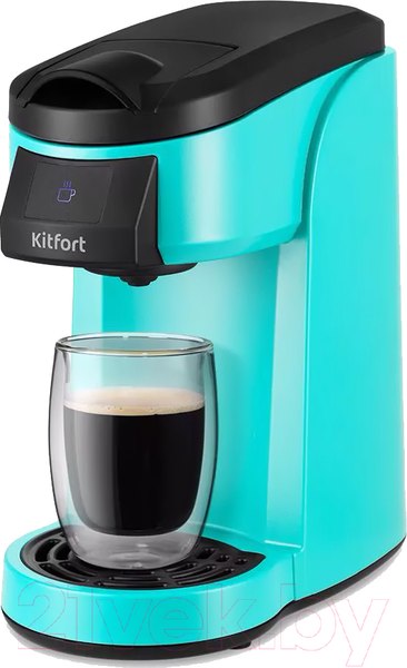 Изображение товара Кофеварка эспрессо Kitfort KT-7121-2 (черный/зеленый)