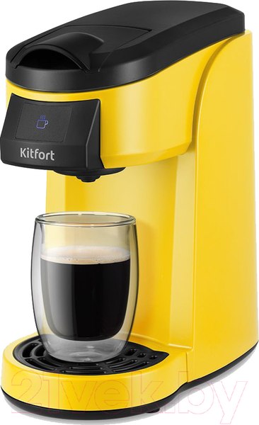 Изображение товара Кофеварка эспрессо Kitfort KT-7121-3 (черный/желтый)
