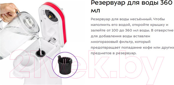 Изображение товара Кофеварка эспрессо Kitfort KT-7122-1 (белый/малиновый)
