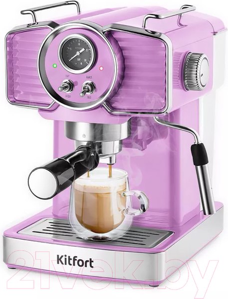 Изображение товара Кофеварка эспрессо Kitfort KT-7125-3 (лавандовый)