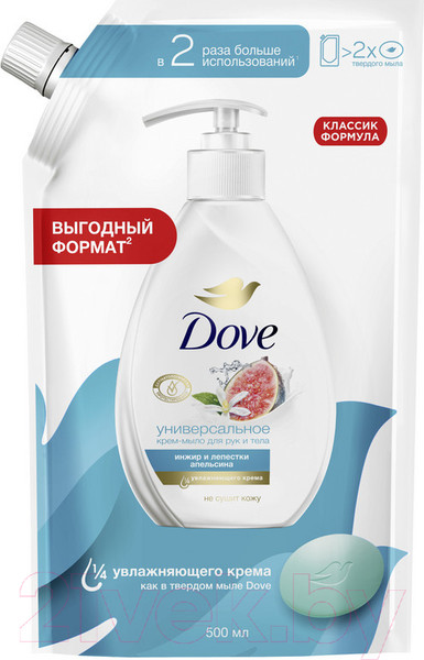 Изображение товара Мыло жидкое Dove Инжир и лепестки апельсина (500мл)