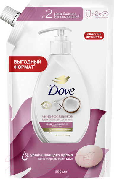 Изображение товара Мыло жидкое Dove Кокос и миндальное молочко (500мл)