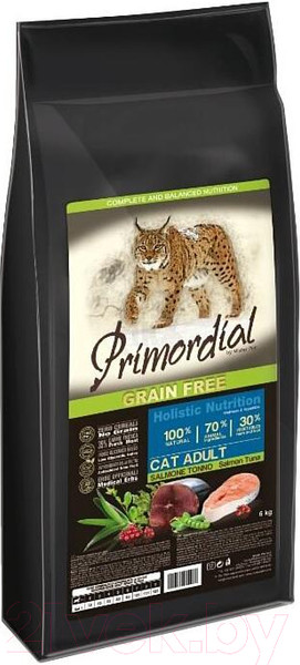 Изображение товара Сухой корм для кошек Primordial Cat Adult Salmon & Tuna / MGSP1202 (2кг)