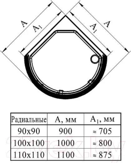 Изображение товара Душевой поддон Radomir Стронг 90x90 / 1-11-2-0-0-180