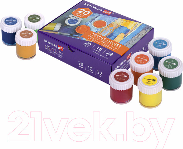 Изображение товара Акриловые краски Brauberg Art Debut / 192299 (20шт)