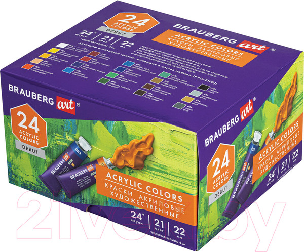 Изображение товара Акриловые краски Brauberg Art Debut / 192301 (24шт)