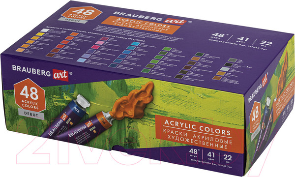 Изображение товара Акриловые краски Brauberg Art Debut / 192302 (48шт)