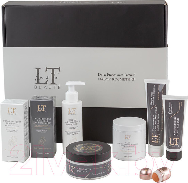 Изображение товара Набор косметики для лица La and Te beaute LT3 Эссенция+Крем д/рук+Крем д/тела+Патчи+Пенка+Пэды+Массажер