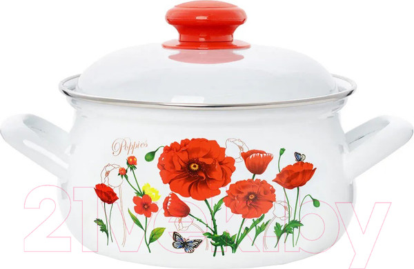 Изображение товара Кастрюля ЭСТЕТ Красные маки / ЭТ-72858