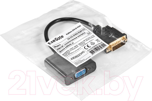 Изображение товара Адаптер ExeGate EX-CC-DVID-VGAF-0.2 / EX294677RUS