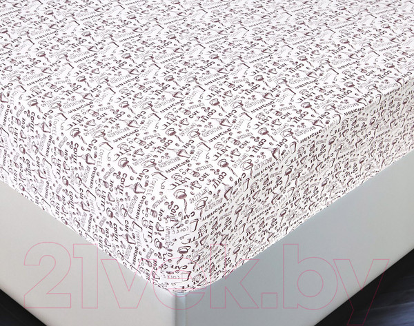 Изображение товара Простыня АртПостель На резинке Эспрессо светлый 256 (200x200x20)