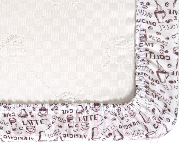 Изображение товара Простыня АртПостель На резинке Эспрессо светлый 256 (200x200x20)