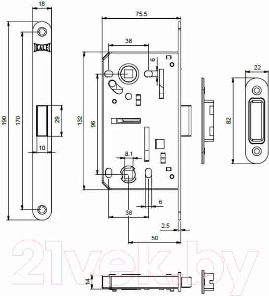 Изображение товара Замок врезной Kale Kilit 239 NN / 239NN000033