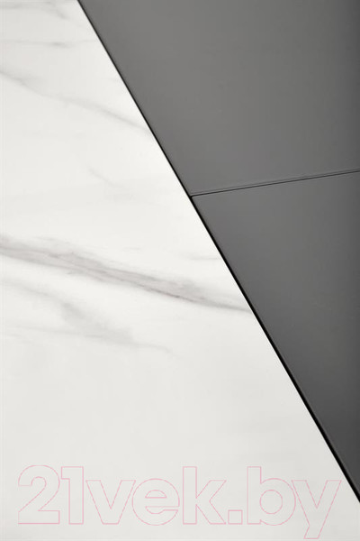 Изображение товара Обеденный стол Halmar Dancan 160-220x90x76 (белый мрамор/серый/черный)