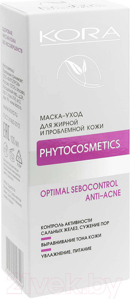 Изображение товара Маска для лица кремовая Kora Уход для жирной и проблемной кожи (100мл)