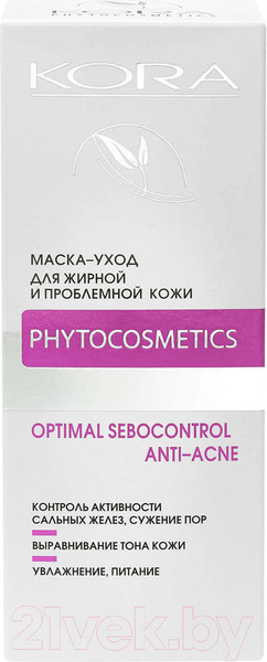 Изображение товара Маска для лица кремовая Kora Уход для жирной и проблемной кожи (100мл)
