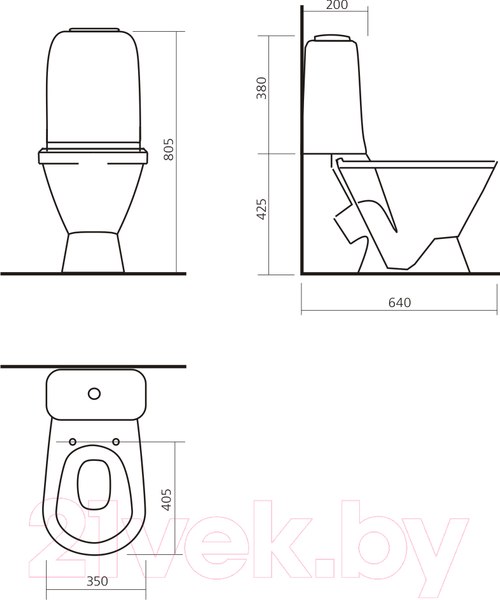 Изображение товара Унитаз напольный Sanita Самарский WC.CC/Samarsky/1-P/WHT.G/S1 (с сиденьем)