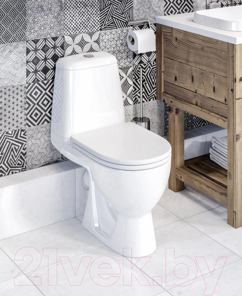 Изображение товара Унитаз напольный Sanita Luxe Max Comfort WC.CC/Max/2-DM/WHT.G/S1 (с сиденьем)