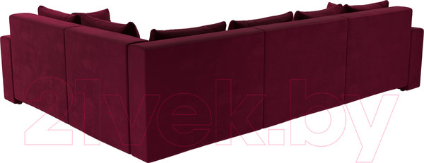 Изображение товара Диван угловой Лига Диванов Майами Long правый / 114888 (микровельвет бордовый)