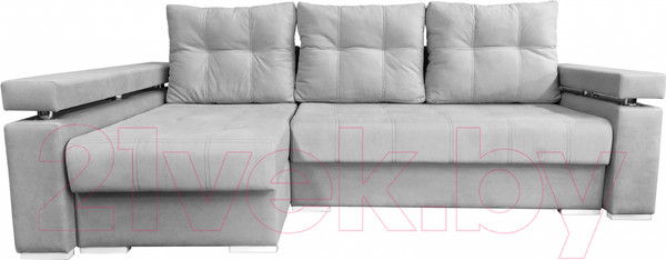Изображение товара Диван угловой Bobrovmebel Мадрид левый (микровелюр симпл 30 светло-серый)