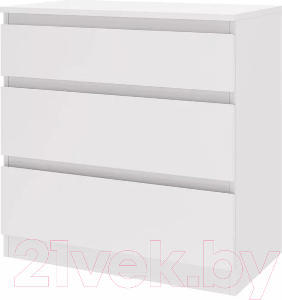 Изображение товара Комод Stolline Морвик 3 ящика 70x72 (белый)