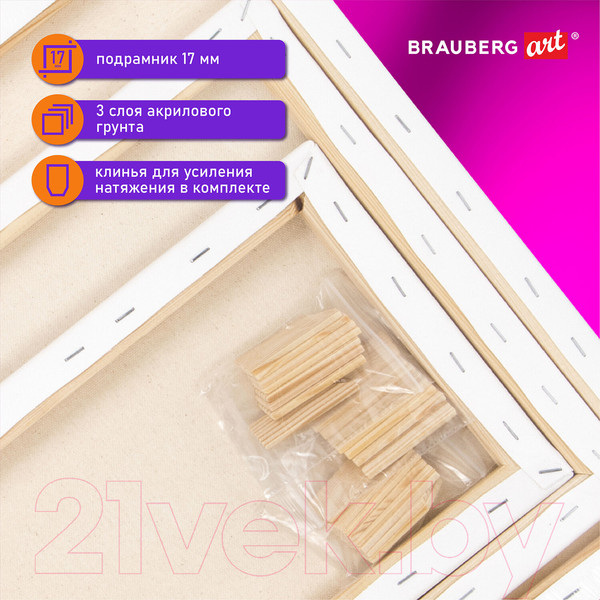 Изображение товара Набор холстов для рисования Brauberg Art Debut / 191649 (3шт)