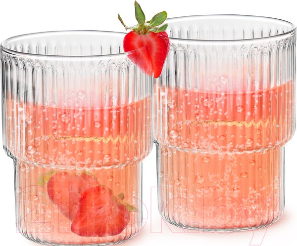 Изображение товара Набор стаканов Makkua Ribbed Glassware RG370 (2шт)