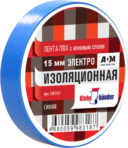 Изображение товара Изолента Klebebander ПВХ 15ммx10м / TIK555T (синий)