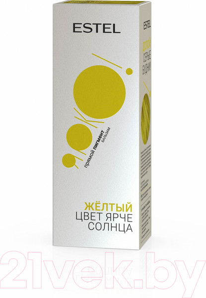 Изображение товара Оттеночный бальзам для волос Estel Ярко с прямыми пигментами (150мл, желтый)