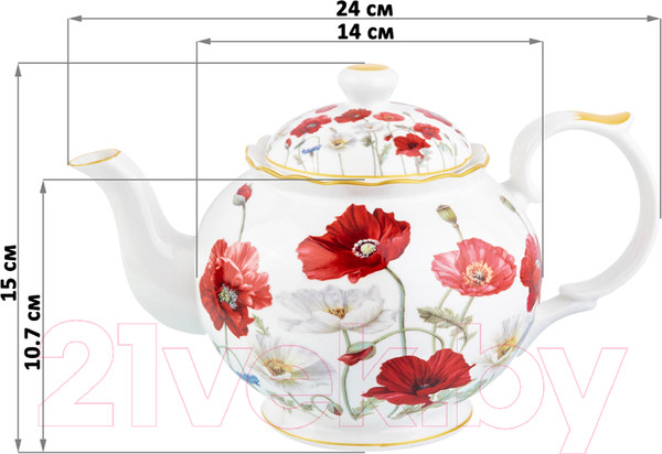 Изображение товара Заварочный чайник Elan Gallery Маки / 420323