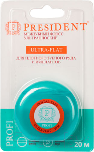 Изображение товара Зубная нить PresiDent Ultra-Flat (20м)