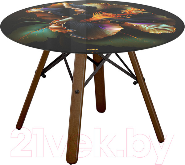 Изображение товара Журнальный столик Sheffilton SHT-S70/ТТ32 60 (темный орех/черный муар/ночной цветок)