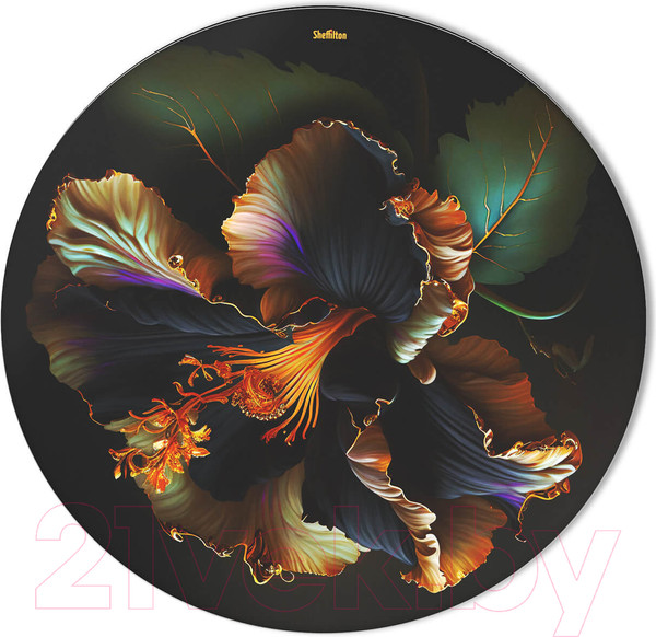 Изображение товара Журнальный столик Sheffilton SHT-S70/ТТ32 60 (темный орех/черный муар/ночной цветок)